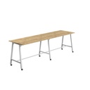 Titan Mobile High Maker Rectangular Table (FSC) | 1800 X 1000 | White/Natural Nebraska Oak