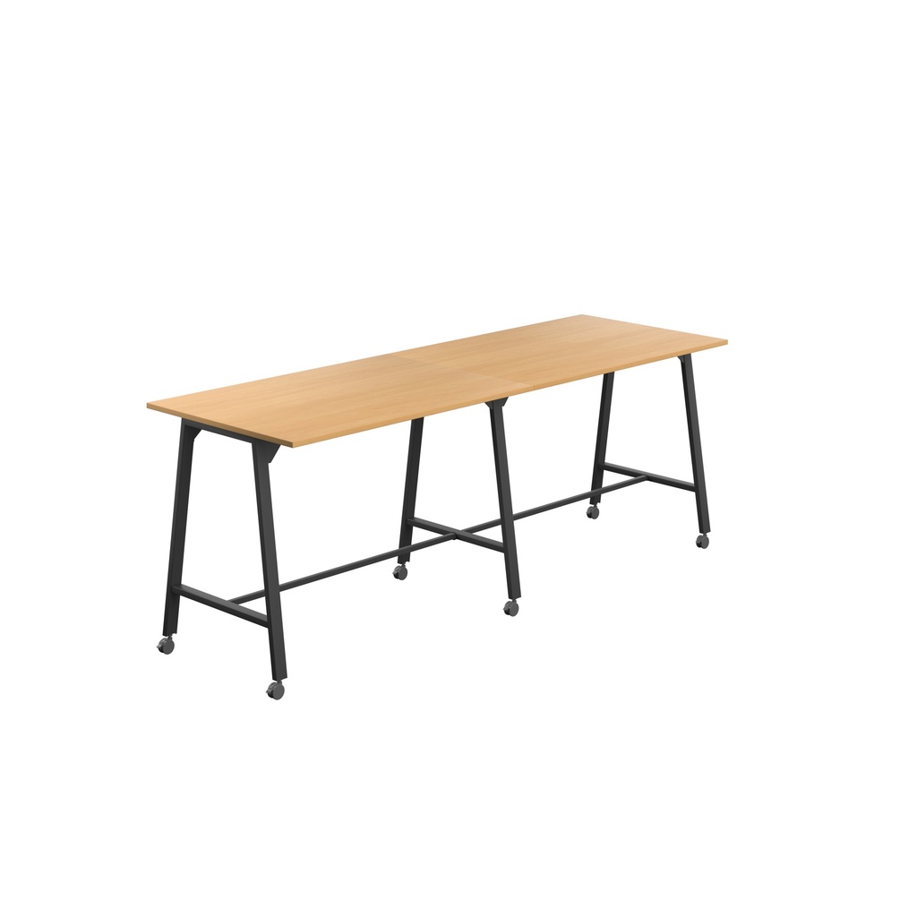 Titan Mobile High Maker Rectangular Table (FSC) | 1500 X 1000 | Black/Ellmau Beech