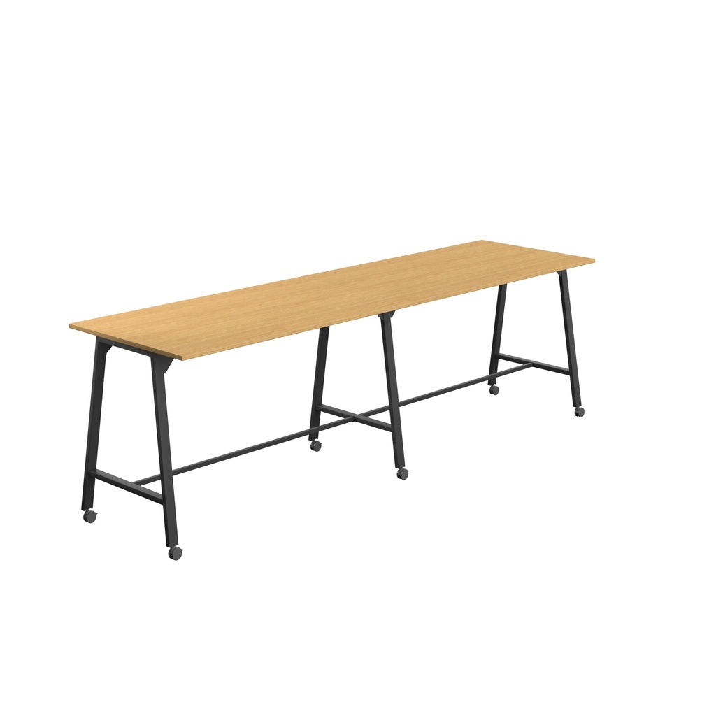 Titan Mobile High Maker Rectangular Table (FSC) | 1800 X 1000 | Black/Sorano Oak