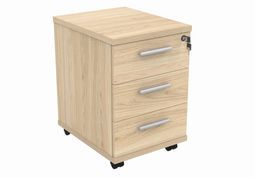 Mobile Under Desk Office Storage Unit (FSC) | 3 Drawers | Canadian Oak