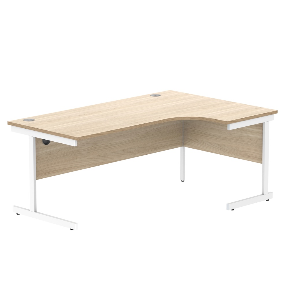 Office Right Hand Corner Desk With Steel Single Upright Cantilever Frame (Fsc) | 1800X1200 | Oak/White