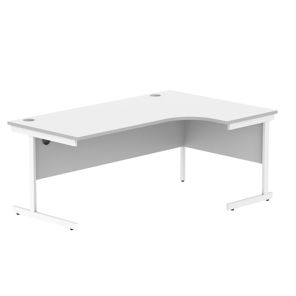 Office Right Hand Corner Desk With Steel Single Upright Cantilever Frame (Fsc) | 1800X1200 | White/White