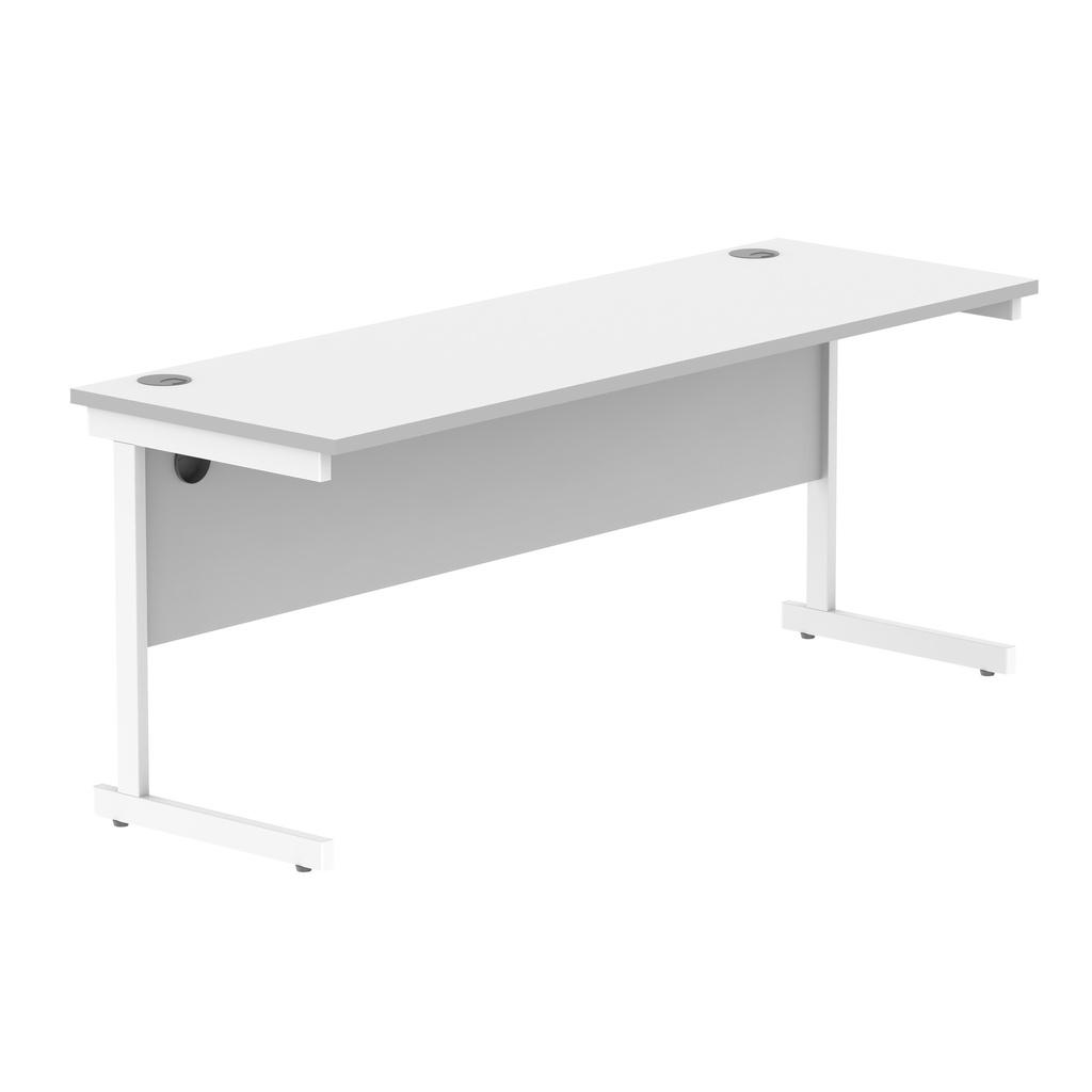 Office Rectangular Desk With Steel Single Upright Cantilever Frame (Fsc) | 1800X600 | Arctic White/White