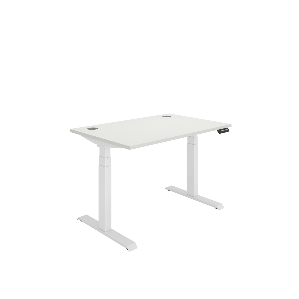 Office Rectangular Dual Motor Sit Stand Desk  (FSC) | 1200X800 | White/White