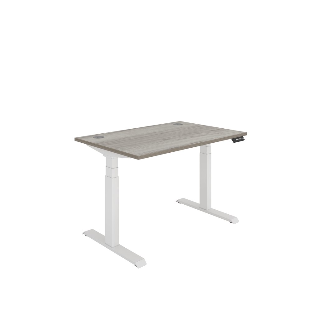 Office Rectangular Dual Motor Sit Stand Desk  (FSC) | 1200X800 | Grey Oak/White