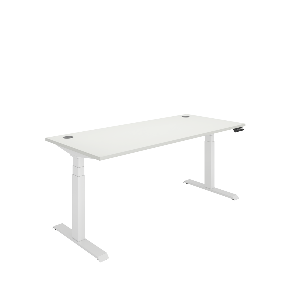 Office Rectangular Dual Motor Sit Stand Desk  (FSC) | 1800X800 | White/White