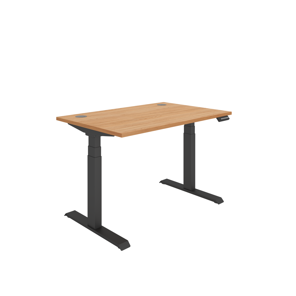 Office Rectangular Dual Motor Sit Stand Desk  (FSC) | 1200X800 | Beech/Black