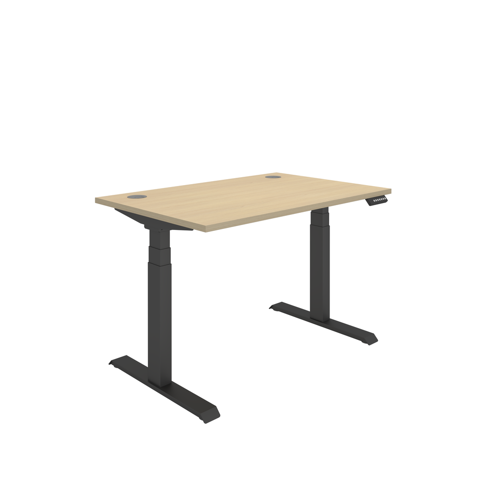 Office Rectangular Dual Motor Sit Stand Desk  (FSC) | 1200X800 | Oak/Black