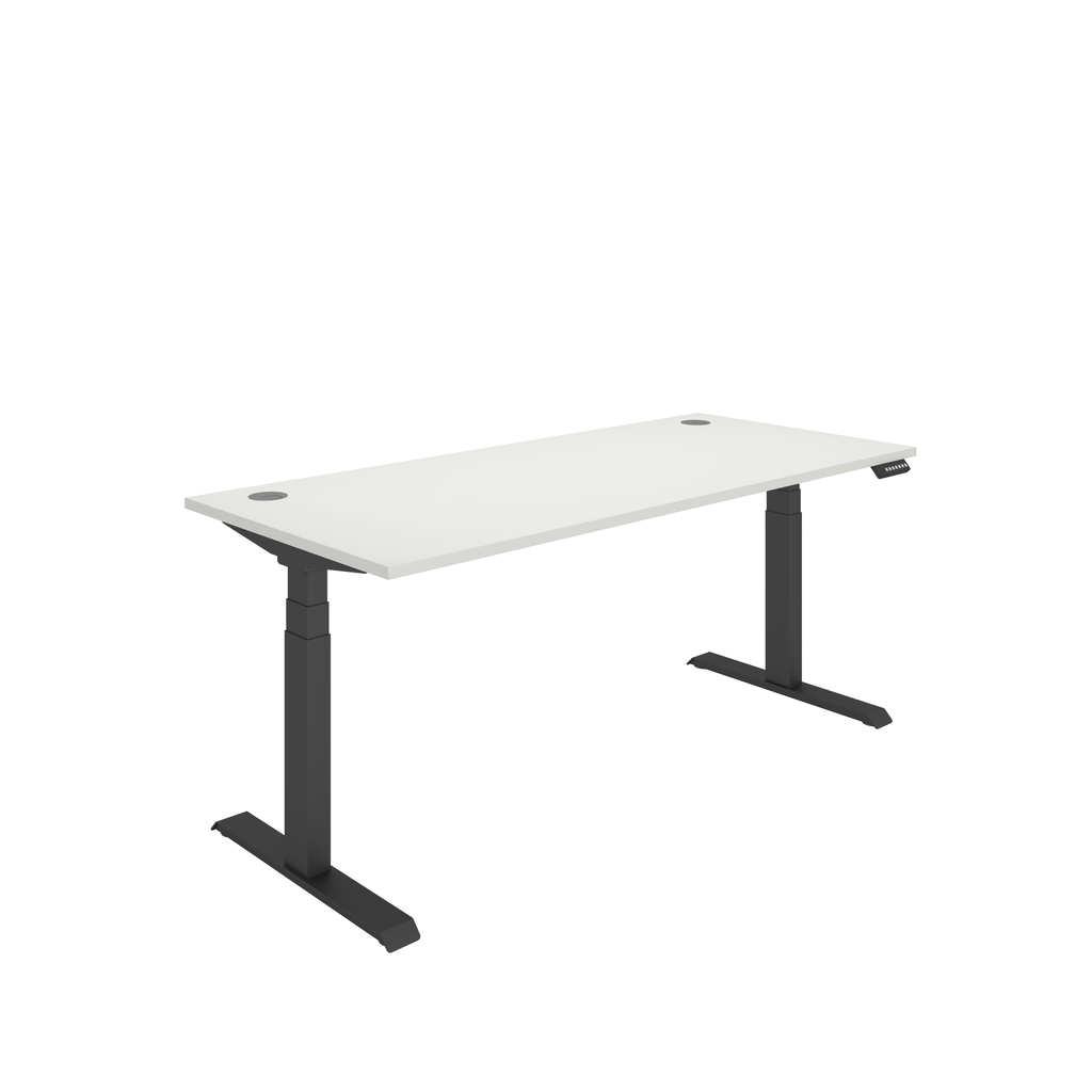 Office Rectangular Dual Motor Sit Stand Desk  (FSC) | 1800X800 | White/Black