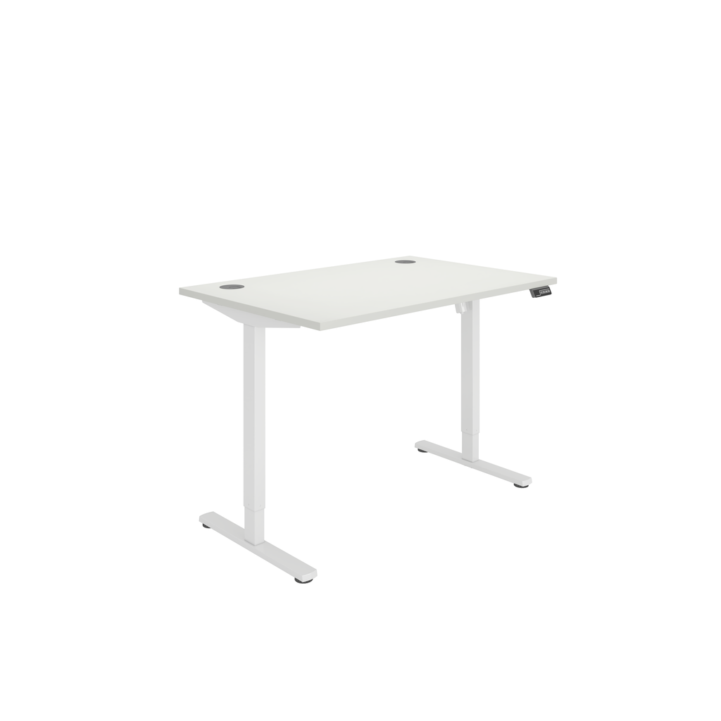 Office Rectangular Single Motor Sit Stand Desk  (FSC) | 1200X800 | White/White