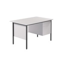 [EF1275REC2DPWHBK] Eco 18 Rectangular Desk (White, 1200mm, 2 Drawer)