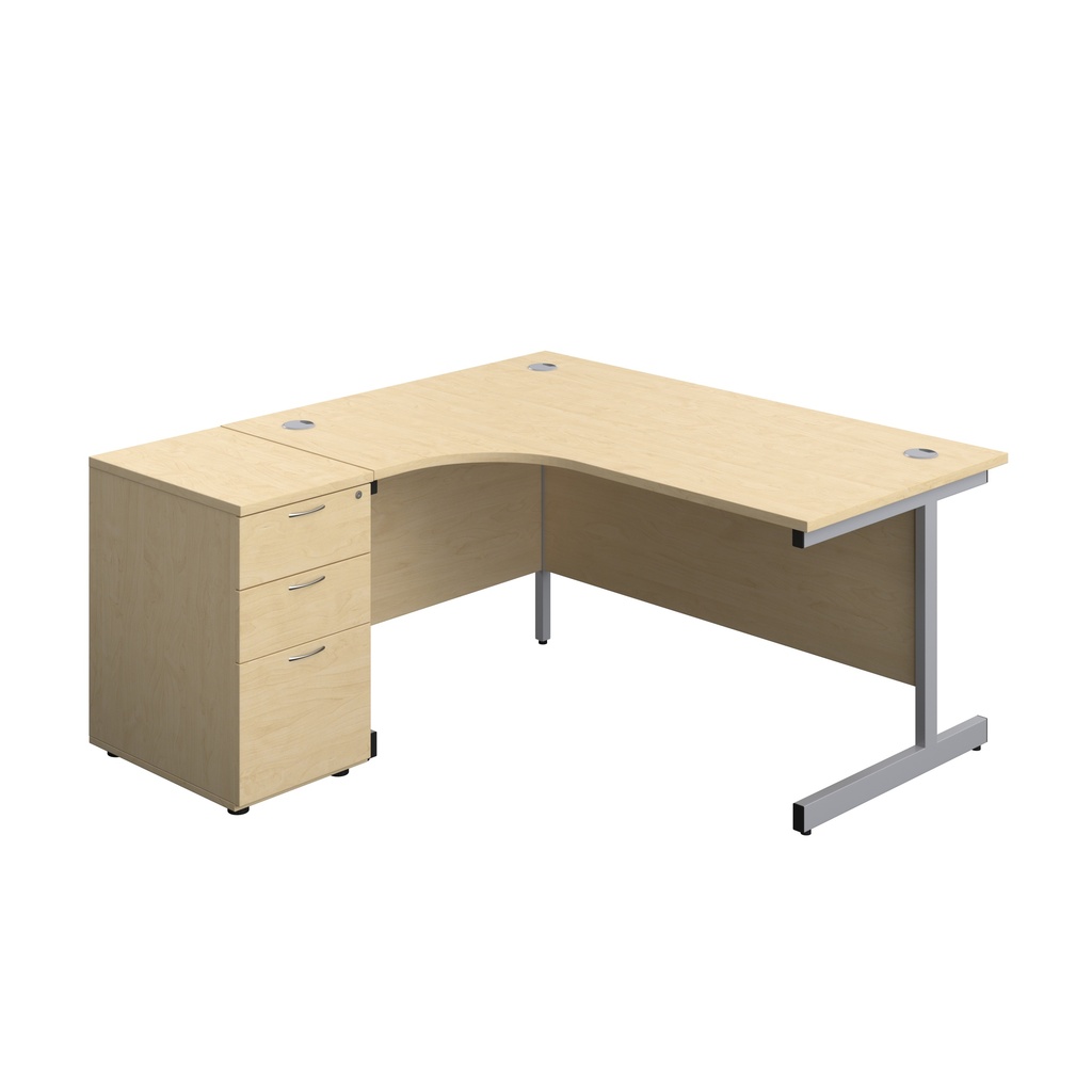 Single Upright Radial Desk & Pedestal Bundle (FSC)