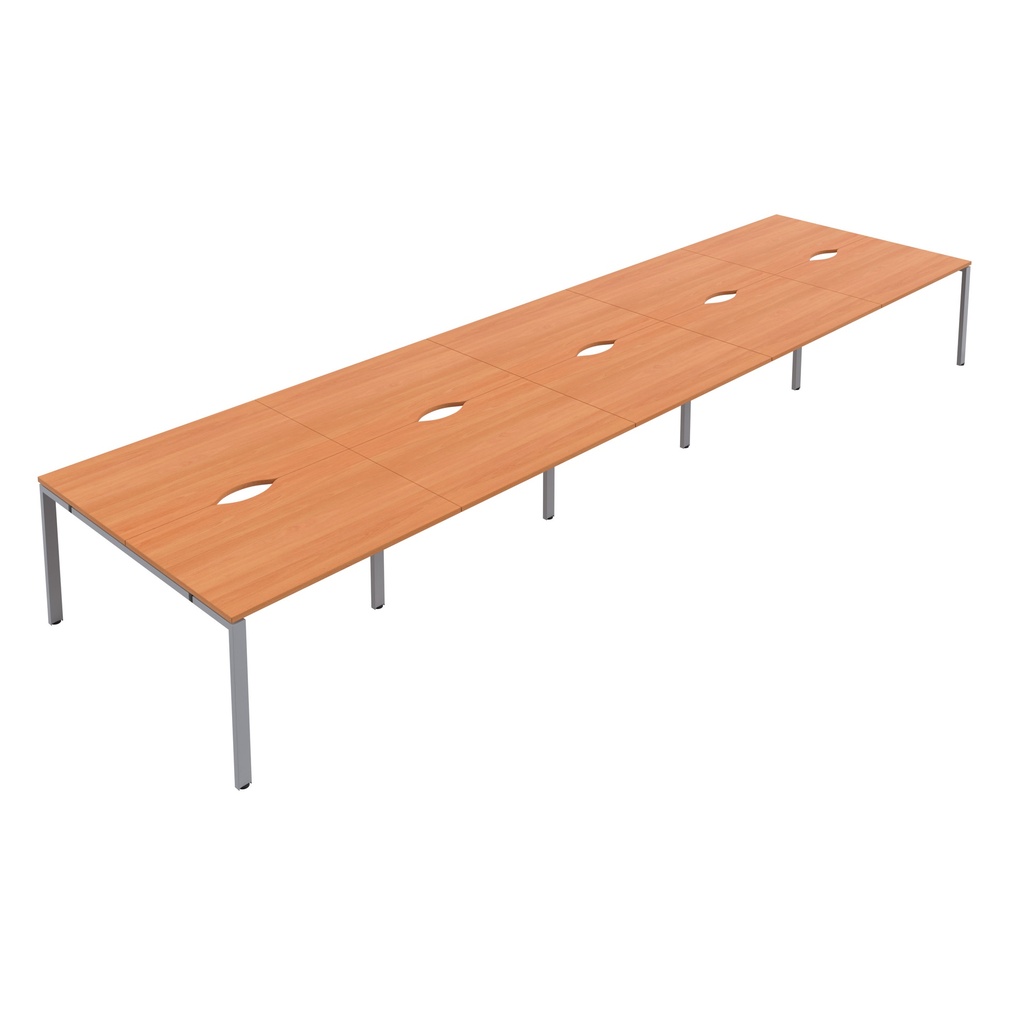 CB Bench with Cut Out: 10 Person (FSC) | 1200 X 800 | Beech/Silver | 