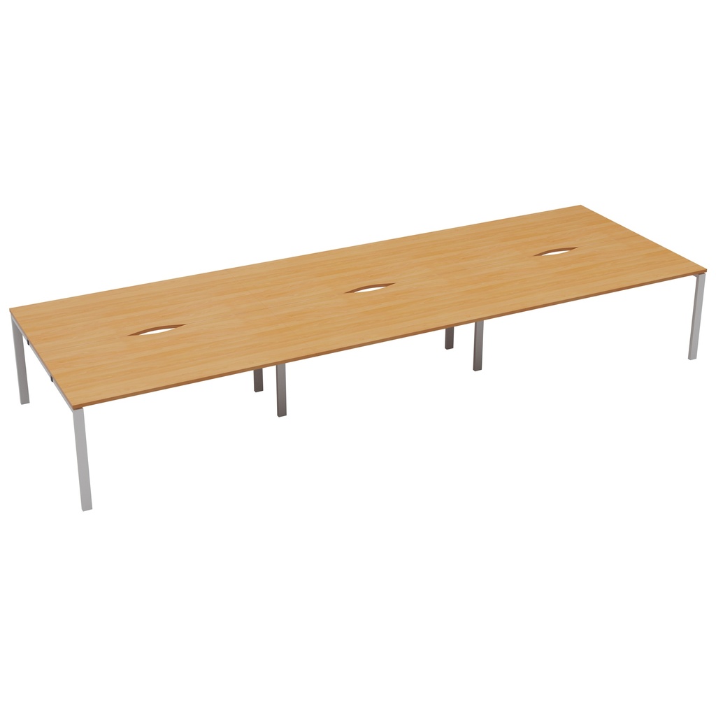 CB Bench with Cut Out: 6 Person (FSC) | 1200 X 800 | Beech/White | 