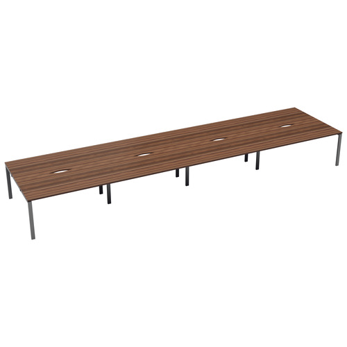 CB Bench with Cut Out: 8 Person (FSC) | 1200 x 800 | Dark Walnut/Silver | 