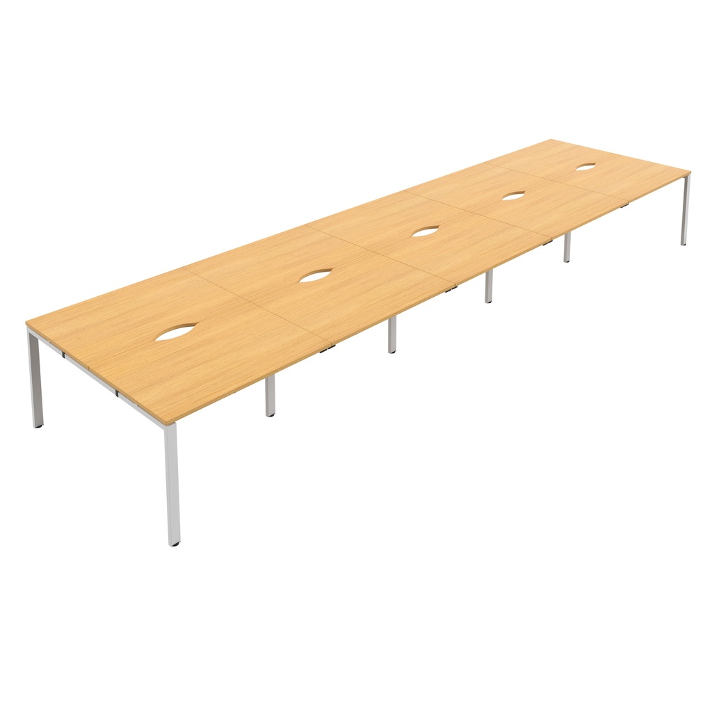 CB Bench with Cut Out: 10 Person (FSC) | 1200 X 800 | Nova Oak/White | 