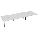 CB Bench with Cut Out: 6 Person (FSC) | 1200 X 800 | White/Silver | 