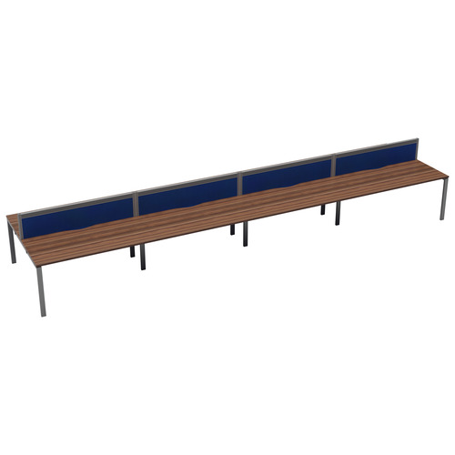 CB Bench with Cable Ports: 8 Person (FSC) | 1200 x 800 | Dark Walnut/Silver | 