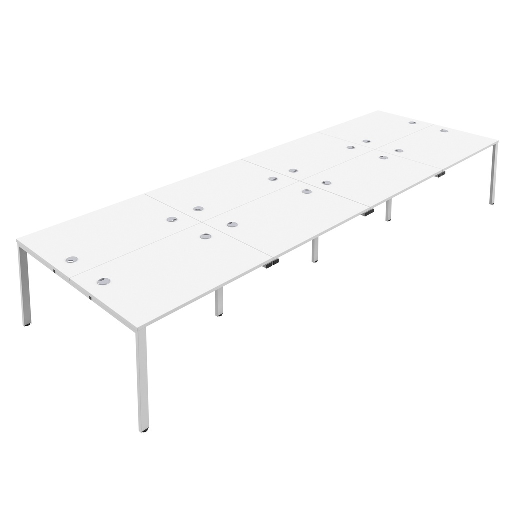 CB Bench with Cable Ports: 8 Person (FSC) | 1200 X 800 | White/White | 