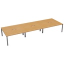 CB Bench with Cut Out: 6 Person (FSC) | 1400 X 800 | Beech/Silver | 