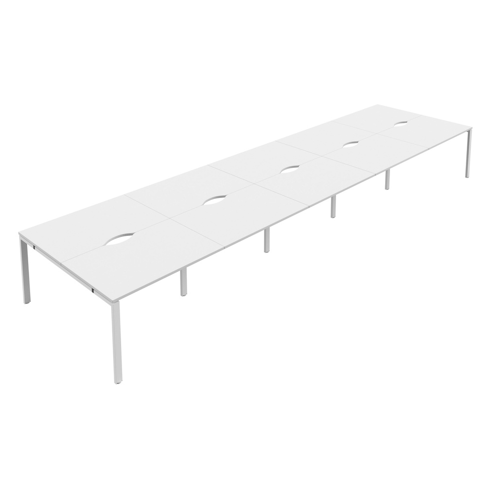 CB Bench with Cut Out: 10 Person (FSC) | 1400 X 800 | White/White | 