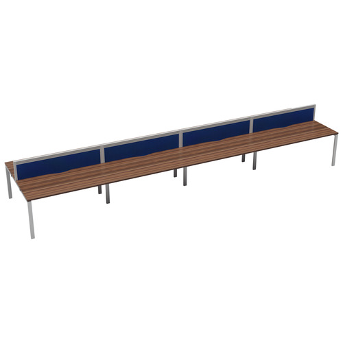 CB Bench with Cable Ports: 8 Person (FSC) | 1400 x 800 | Dark Walnut/White | 