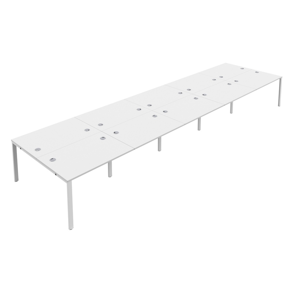 CB Bench with Cable Ports: 10 Person (FSC) | 1400 X 800 | White/White | 