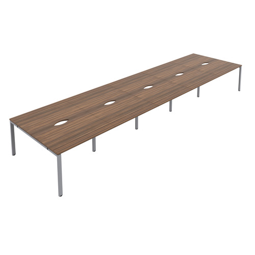 CB Bench with Cut Out: 10 Person (FSC) | 1600 x 800 | Dark Walnut/Silver | 