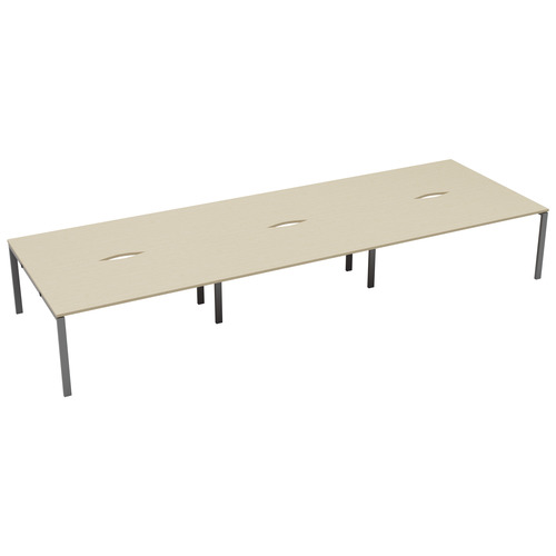 CB Bench with Cut Out: 6 Person (FSC) | 1600 x 800 | Maple/Silver | 