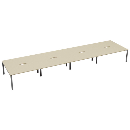 CB Bench with Cut Out: 8 Person (FSC) | 1600 x 800 | Maple/Silver | 