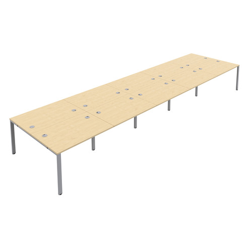 CB Bench with Cable Port: 10 Person (FSC) | 1600 x 800 | Maple/Silver | 