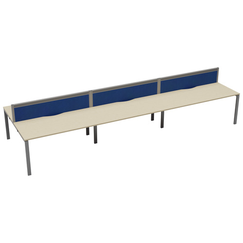 CB Bench with Cable Port: 6 Person (FSC) | 1600 x 800 | Maple/Silver | 