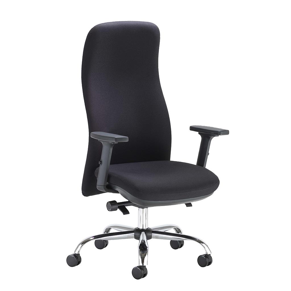 Ergonomic Posture, Seat Slide, Synchro Mech, Chrome Base And Gas Lift, Black Bondai Fabric 8033, 2D Arms