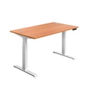 Economy Sit Stand Desk (FSC) | 1800 X 800 | Beech/White | 