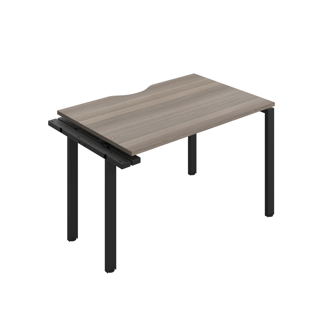 CB Bench Extension with Cut Out: 1 Person (FSC) | 1200 x 800 | Grey Oak/Black | 