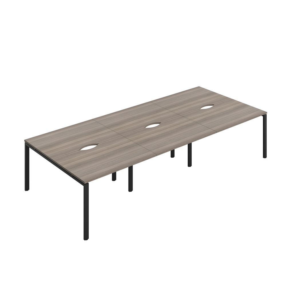 CB Bench with Cut Out: 6 Person (FSC) | 1200 x 800 | Grey Oak/Black | 