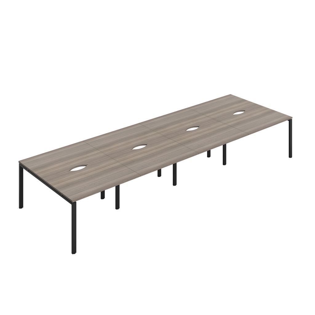 CB Bench with Cut Out: 8 Person (FSC) | 1200 x 800 | Grey Oak/Black | 