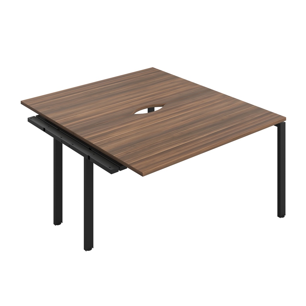 CB Bench Extension with Cut Out: 2 Person (FSC) | 1400 x 800 | Dark Walnut/Black | 