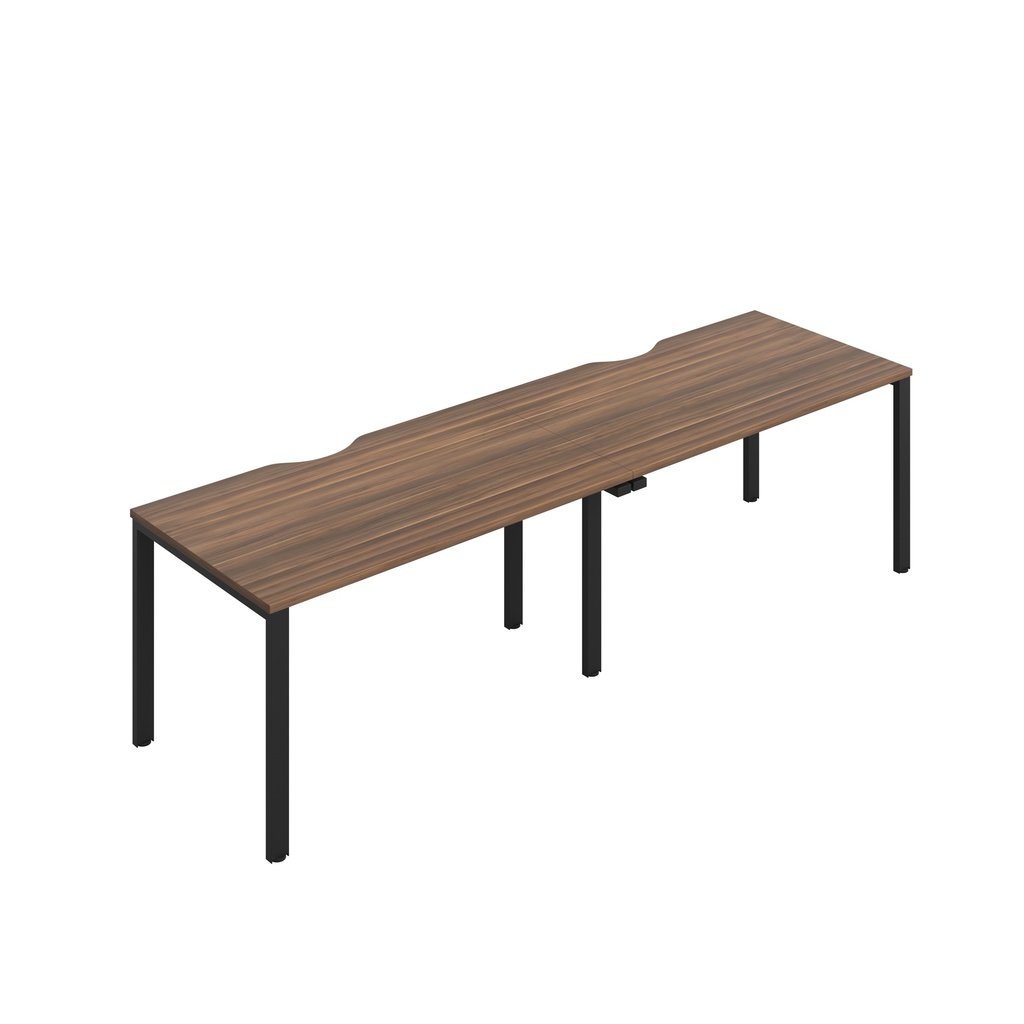 CB Single Bench with Cut Out: 2 Person (FSC) | 1400 x 800 | Dark Walnut/Black | 