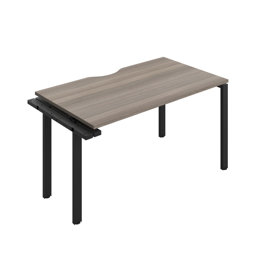 CB Bench Extension with Cut Out: 1 Person (FSC) | 1400 x 800 | Grey Oak/Black | 