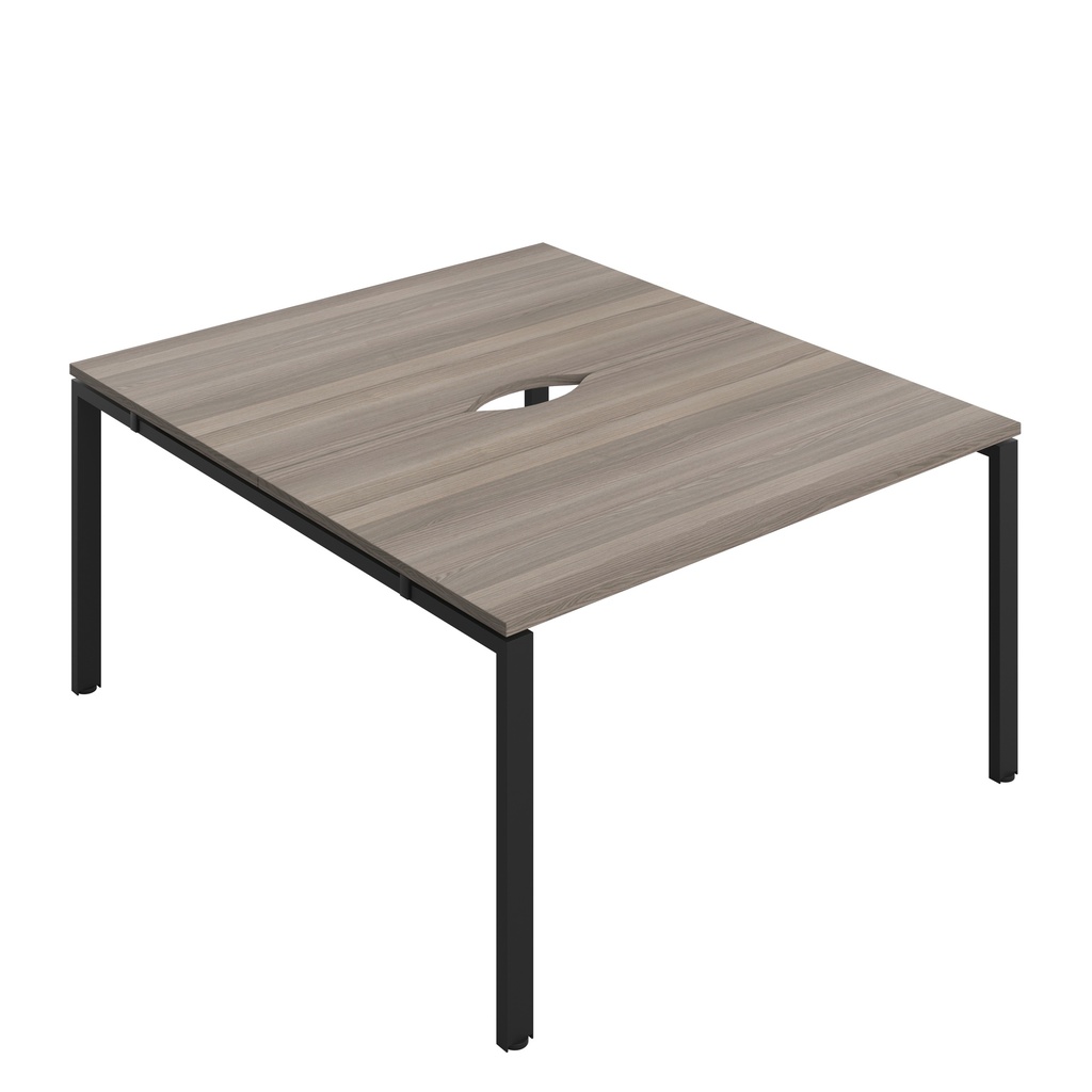 CB Bench with Cut Out: 2 Person (FSC) | 1400 x 800 | Grey Oak/Black | 