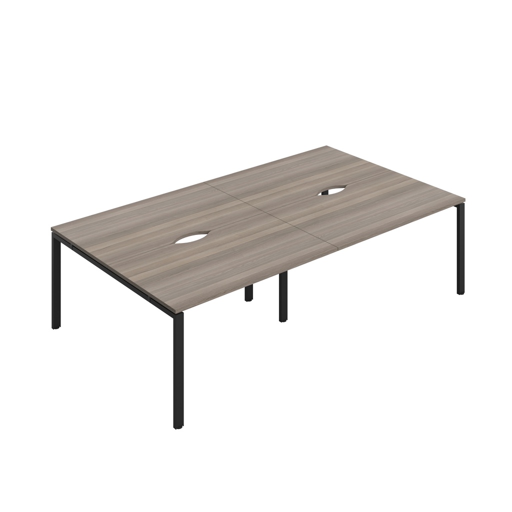 CB Bench with Cut Out: 4 Person (FSC) | 1400 x 800 | Grey Oak/Black | 