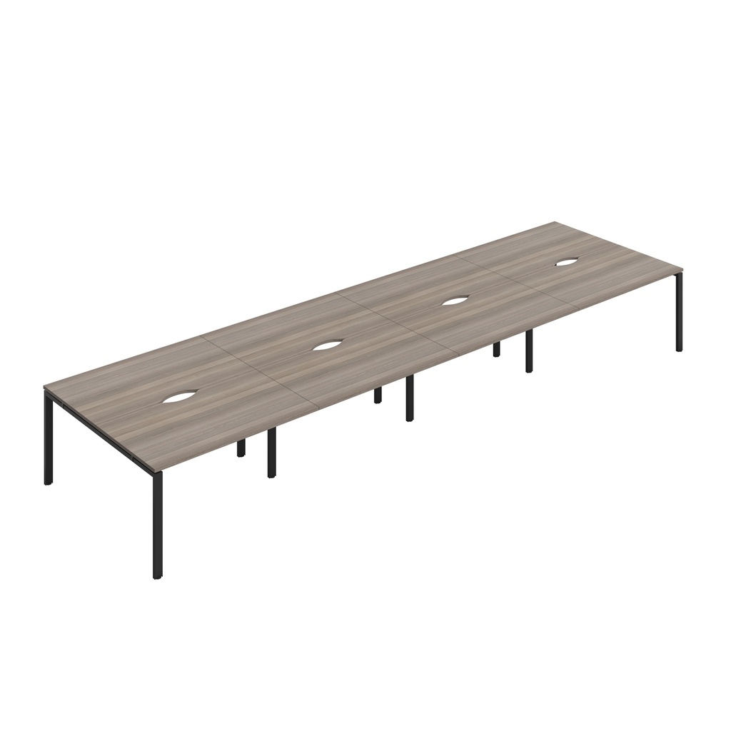 CB Bench with Cut Out: 8 Person (FSC) | 1400 x 800 | Grey Oak/Black | 