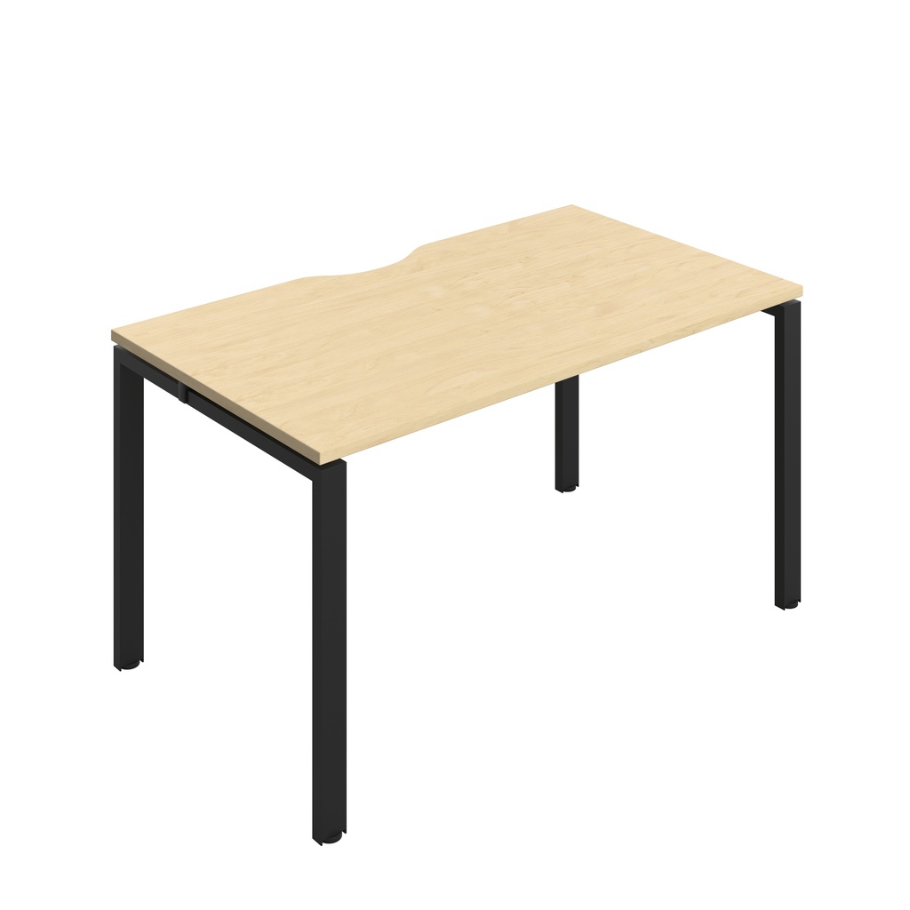 CB Bench with Cut Out: 1 Person (FSC) | 1400 x 800 | Maple/Black | 