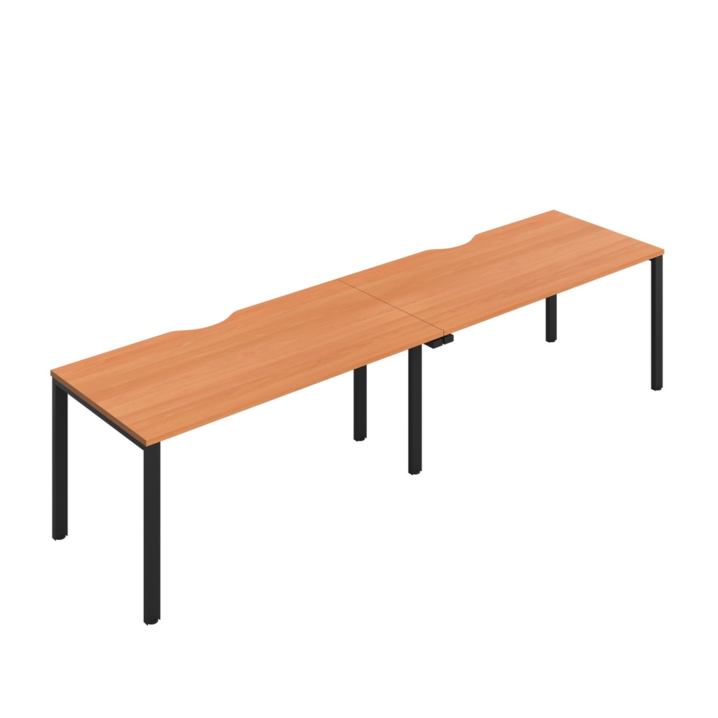 CB Single Bench with Cut Out: 2 Person (FSC) | 1600 x 800 | Beech/Black | 