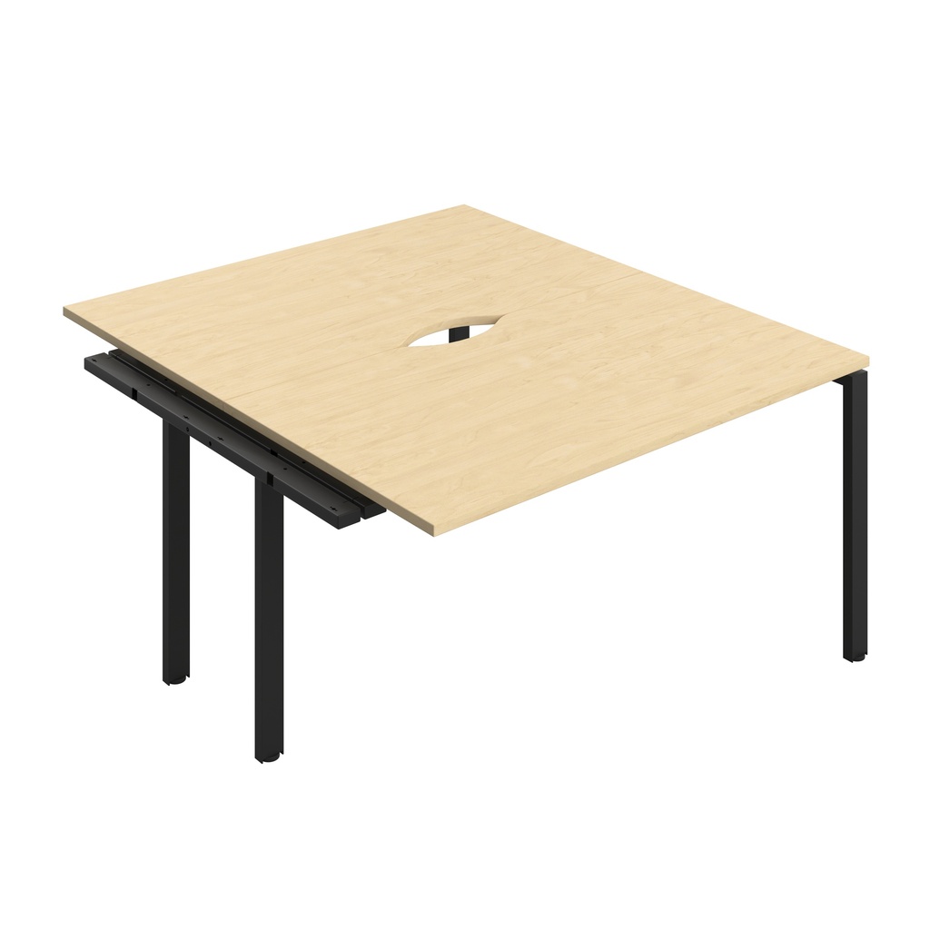 CB Bench Extension with Cut Out: 2 Person (FSC) | 1400 x 800 | Maple/Black | 