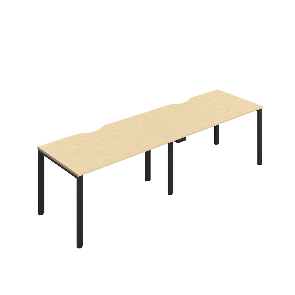 CB Single Bench with Cut Out: 2 Person (FSC) | 1400 x 800 | Maple/Black | 