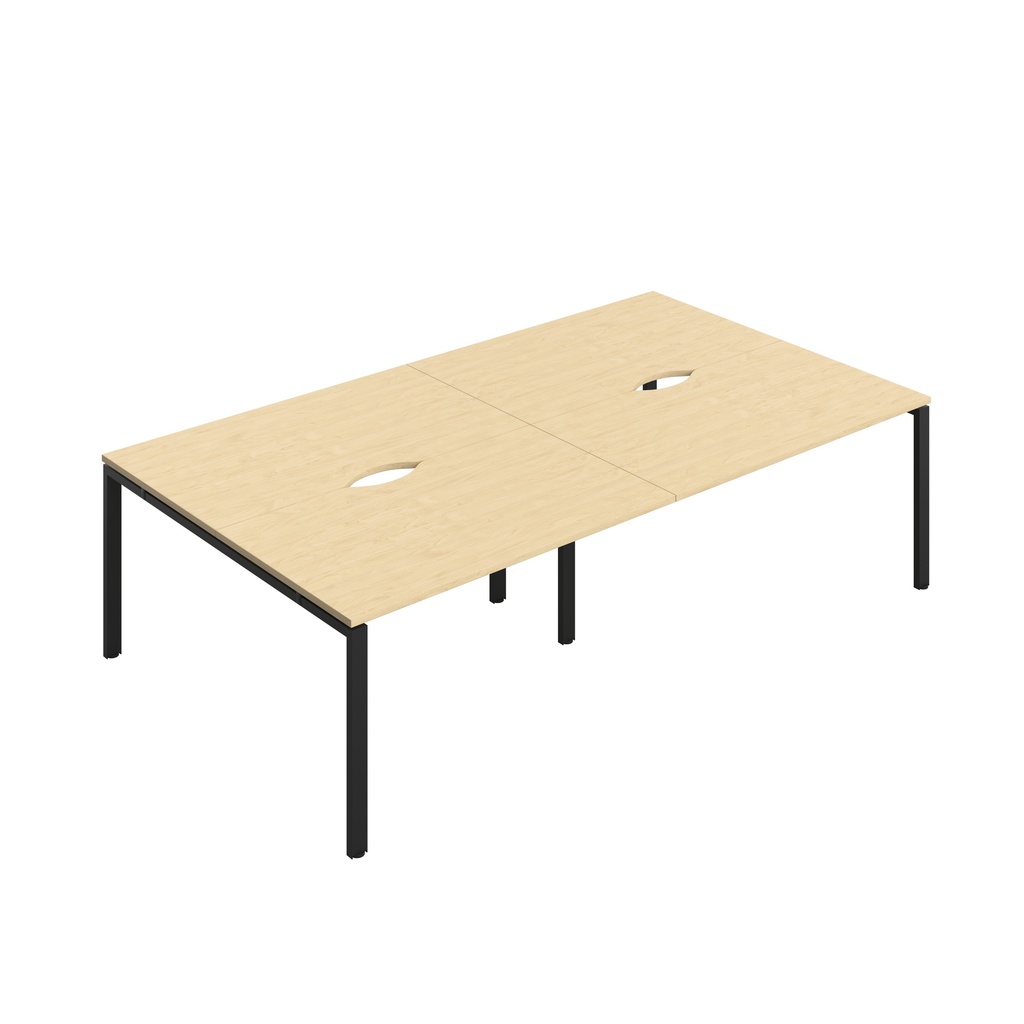 CB Bench with Cut Out: 4 Person (FSC) | 1400 x 800 | Maple/Black | 