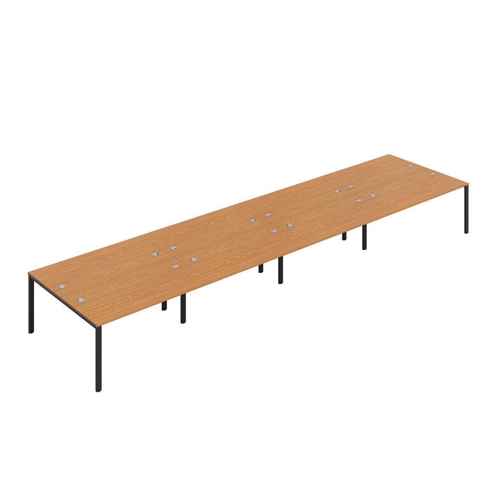 CB Bench with Cable Port: 8 Person (FSC) | 1600 x 800 | Nova Oak/Black | 