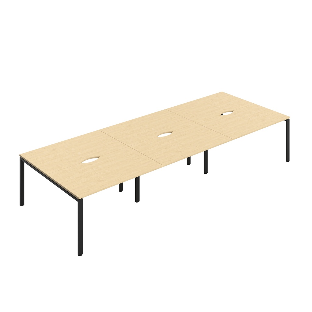 CB Bench with Cut Out: 6 Person (FSC) | 1400 x 800 | Maple/Black | 